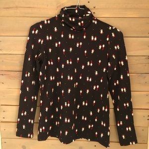 Cynthia Rowley Quirky Indie Holiday Christmas Gnome Turtleneck Women’s Small